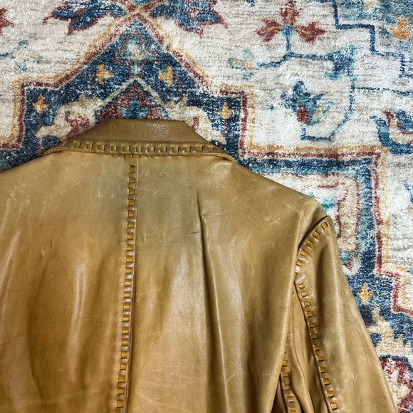 Vintage 1920s Gita Leather MFG Cow Hide Leather Jacket Small - Picture 10 of 12